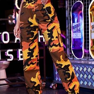 Orange Camo Cargo Pants
